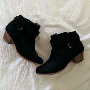 Black suede booties